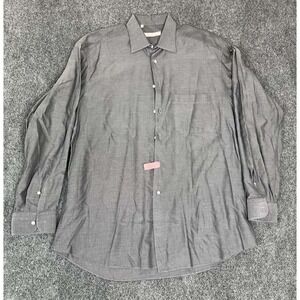 Ermenegildo Zegna Gray Solid Button Up Shirt Long Sleeve Size 41/16